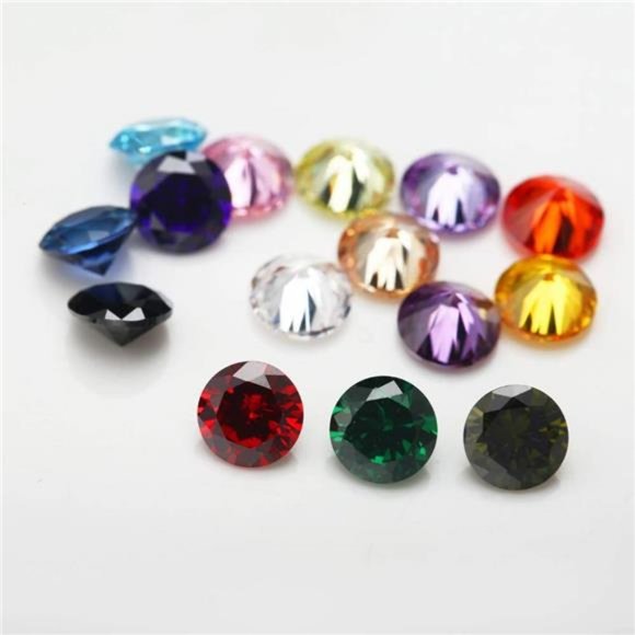 1PCS Per Colors Total 15pcs 6mm Round Mixed Colors Cubic Zirconia Stone Loose - Picture 6 of 7